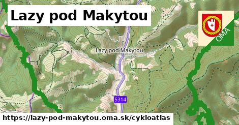 ikona Lazy pod Makytou: 22 km trás cykloatlas v lazy-pod-makytou