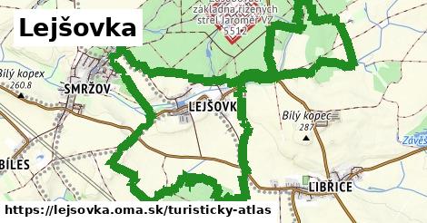 ikona Turistická mapa turisticky-atlas v lejsovka