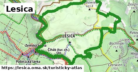 ikona Turistická mapa turisticky-atlas v lesica