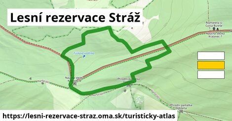 ikona Turistická mapa turisticky-atlas v lesni-rezervace-straz