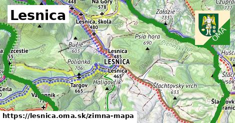 ikona Lesnica: 4,8 km trás zimna-mapa v lesnica