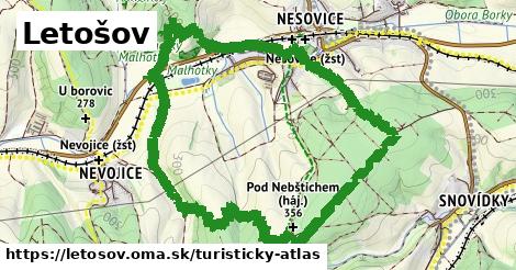 ikona Letošov: 2,3 km trás turisticky-atlas v letosov