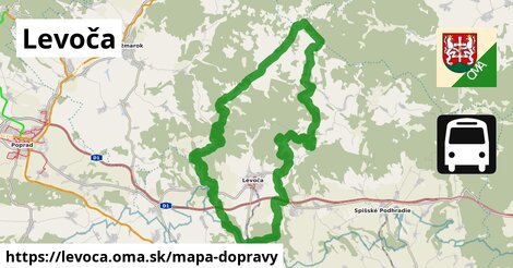 ikona Levoča: 17 km trás mapa-dopravy v levoca