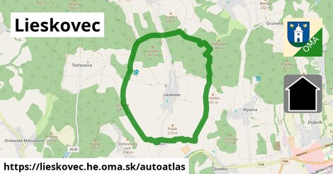 ikona Mapa autoatlas v lieskovec.he