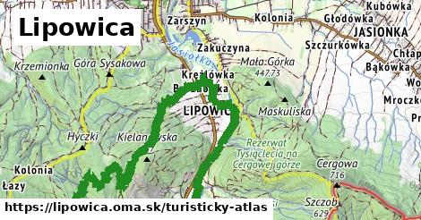 ikona Lipowica: 0 m trás turisticky-atlas v lipowica