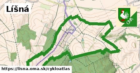 ikona Líšná: 3,4 km trás cykloatlas v lisna