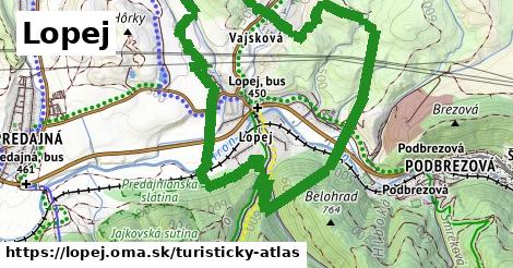 ikona Lopej: 1,93 km trás turisticky-atlas v lopej