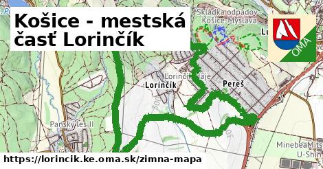 ikona Košice - mestská časť Lorinčík: 0 m trás zimna-mapa v lorincik.ke