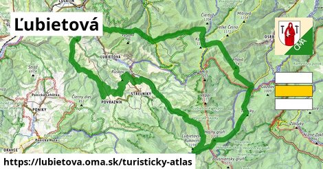 ikona Ľubietová: 54 km trás turisticky-atlas v lubietova