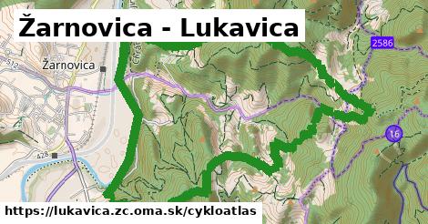 ikona Žarnovica - Lukavica: 3,8 km trás cykloatlas v lukavica.zc