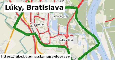 ikona Lúky, Bratislava: 175 km trás mapa-dopravy v luky.ba