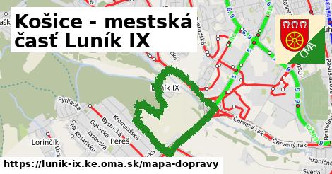 ikona Košice - mestská časť Luník IX: 13,0 km trás mapa-dopravy v lunik-ix.ke