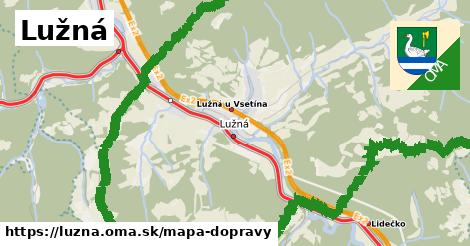 ikona Lužná: 8,3 km trás mapa-dopravy v luzna