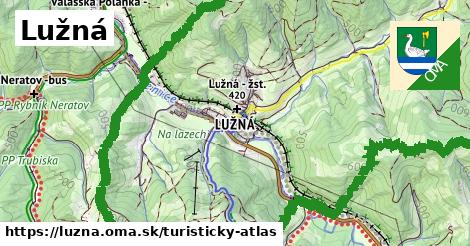 ikona Lužná: 12,1 km trás turisticky-atlas v luzna