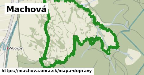 ikona Machová: 0 m trás mapa-dopravy v machova