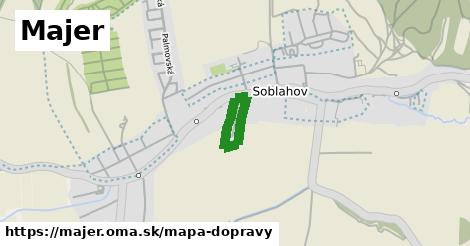 ikona Majer: 0 m trás mapa-dopravy v majer