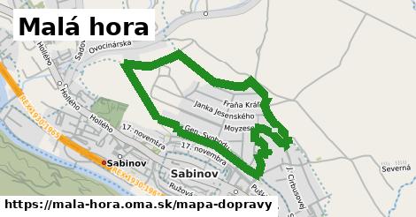 ikona Malá hora: 0 m trás mapa-dopravy v mala-hora