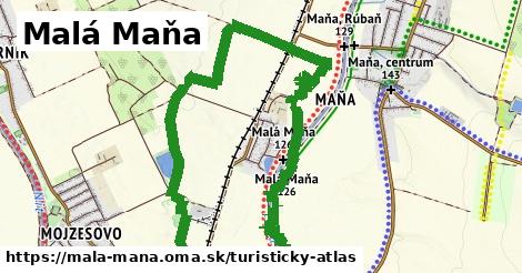 ikona Malá Maňa: 0,95 km trás turisticky-atlas v mala-mana