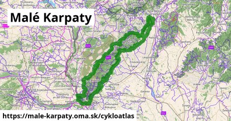 ikona Malé Karpaty: 952 km trás cykloatlas v male-karpaty