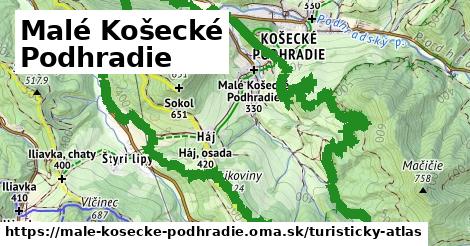 ikona Malé Košecké Podhradie: 5,6 km trás turisticky-atlas v male-kosecke-podhradie