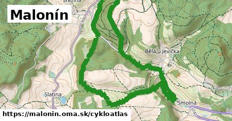 ikona Malonín: 0 m trás cykloatlas v malonin