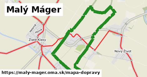 ikona Malý Máger: 2,6 km trás mapa-dopravy v maly-mager