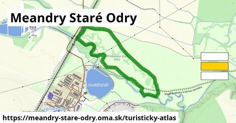 ikona Meandry Staré Odry: 264 m trás turisticky-atlas v meandry-stare-odry