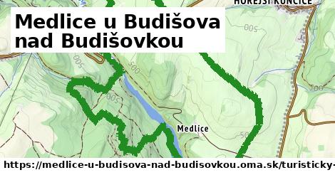 ikona Medlice u Budišova nad Budišovkou: 0 m trás turisticky-atlas v medlice-u-budisova-nad-budisovkou