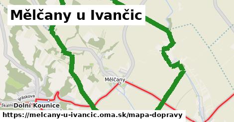 ikona Mělčany u Ivančic: 2,2 km trás mapa-dopravy v melcany-u-ivancic