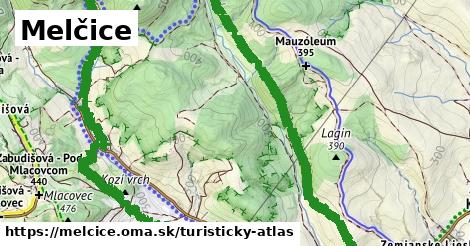 ikona Melčice: 540 m trás turisticky-atlas v melcice