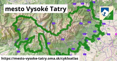 ikona mesto Vysoké Tatry: 181 km trás cykloatlas v mesto-vysoke-tatry