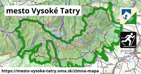 ikona mesto Vysoké Tatry: 19 km trás zimna-mapa v mesto-vysoke-tatry