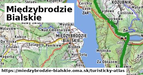 ikona Międzybrodzie Bialskie: 35 km trás turisticky-atlas v miedzybrodzie-bialskie