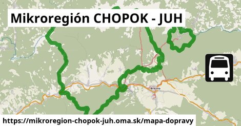 ikona Mikroregión CHOPOK - JUH: 112 km trás mapa-dopravy v mikroregion-chopok-juh