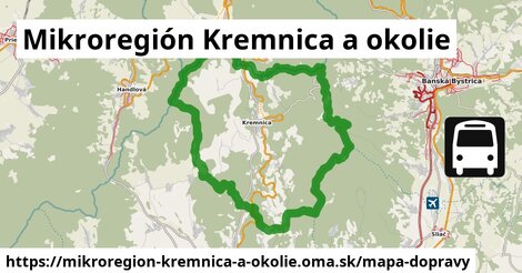 ikona Mikroregión Kremnica a okolie: 44 km trás mapa-dopravy v mikroregion-kremnica-a-okolie