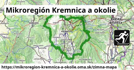 ikona Mikroregión Kremnica a okolie: 59 km trás zimna-mapa v mikroregion-kremnica-a-okolie