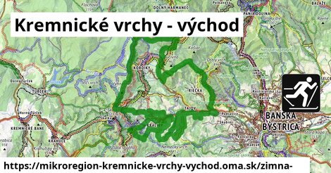ikona Kremnické vrchy - východ: 26 km trás zimna-mapa v mikroregion-kremnicke-vrchy-vychod