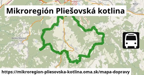ikona Mikroregión Pliešovská kotlina: 80 km trás mapa-dopravy v mikroregion-pliesovska-kotlina