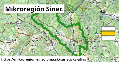 ikona Mikroregión Sinec: 113 km trás turisticky-atlas v mikroregion-sinec