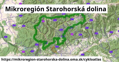 ikona Mikroregión Starohorská dolina: 182 km trás cykloatlas v mikroregion-starohorska-dolina