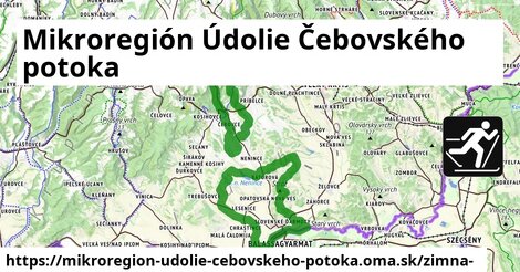 ikona Mikroregión Údolie Čebovského potoka: 0 m trás zimna-mapa v mikroregion-udolie-cebovskeho-potoka