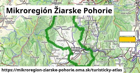 ikona Mikroregión Žiarske Pohorie: 87 km trás turisticky-atlas v mikroregion-ziarske-pohorie