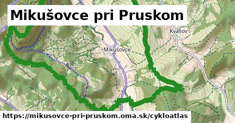 ikona Mikušovce pri Pruskom: 8,3 km trás cykloatlas v mikusovce-pri-pruskom