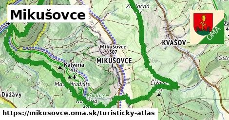 ikona Mikušovce: 5,6 km trás turisticky-atlas v mikusovce
