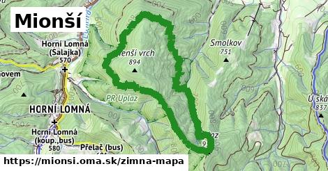 ikona Mionší: 0 m trás zimna-mapa v mionsi