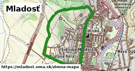 ikona Mladosť: 0 m trás zimna-mapa v mladost