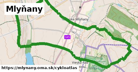 ikona Mlyňany: 6,1 km trás cykloatlas v mlynany