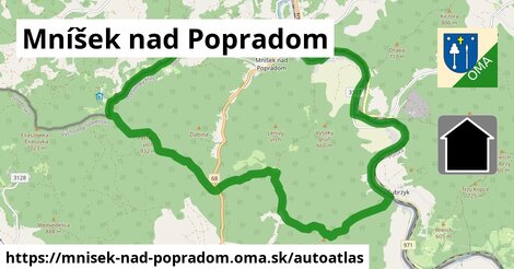 ikona Mapa autoatlas v mnisek-nad-popradom