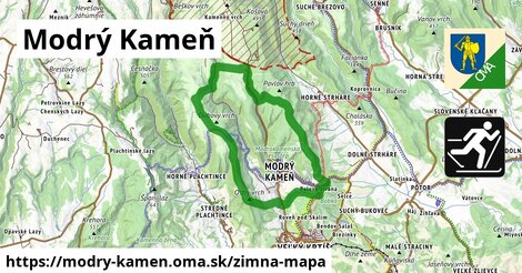 ikona Zimná mapa zimna-mapa v modry-kamen