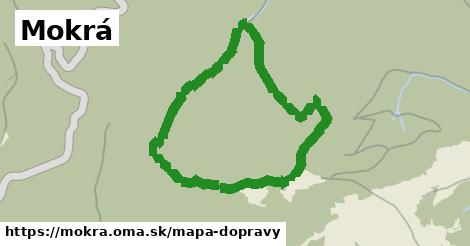 ikona Mokrá: 0 m trás mapa-dopravy v mokra